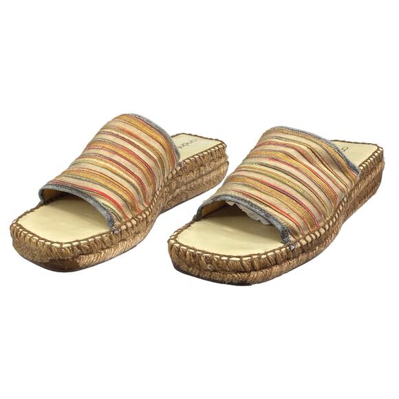 Vintage 90's Andre Assous Striped Women's Espadrille Sandals Size US 6 - Picture 4 of 11